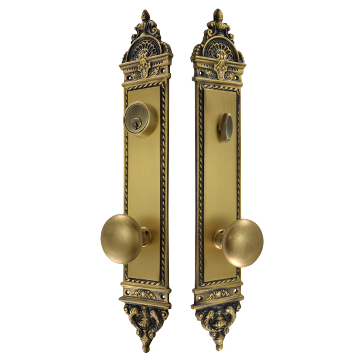 ##Antique Hardware## L'Enfant Style Single Door Deadbolt Entryway Set (Several Finishes Available)