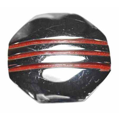 Antique Hardware 1 Inch Triple Red Striped Octagon Solid Brass Cabinet and Furniture Knob CABINET KNOB