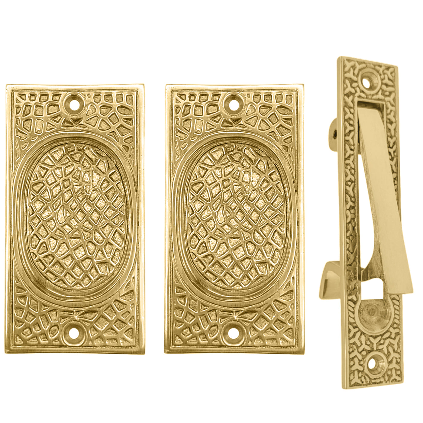 ##Antique Hardware## Craftsman Pattern Pocket Door Set (Several Finishes Available)