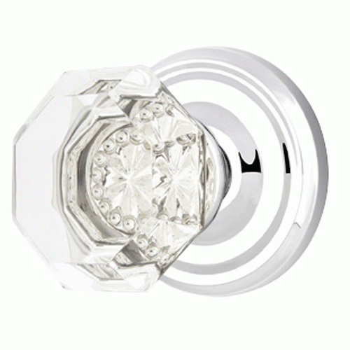 Antique Hardware Emtek Crystal Old Town Clear Door Knob Set With Regular Rosette (Several Finish Options) EMTEK CRYSTAL DOOR KNOB