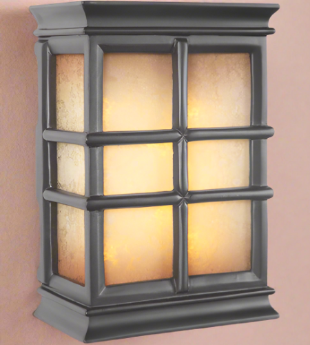 ##Antique Hardware## Hand-Carved Window Pane Lighted LED Chime in Black