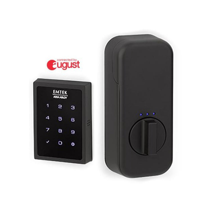 ##Antique Hardware## Emtek EMPowered™ Motorized Touchscreen SMART Keypad Deadbolt - Connected by August (Flat Black Finish)