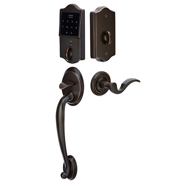 ##Antique Hardware## Emtek EMTouch Classic Style Electronic Keypad Entry Set with Lever in Oil Rubbed Bronze Finish