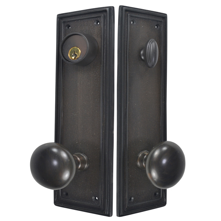 ##Antique Hardware## Traditional Square Single-Door Deadbolt Entryway Set