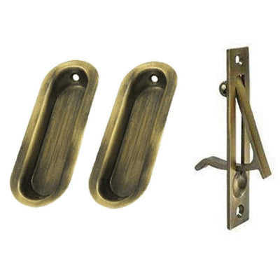 ##Antique Hardware## Oval Style Single Pocket Passage Style Door Set (Several Finishes Available)