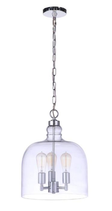 ##Antique Hardware## Jackson 3 Light Pendant, Chrome