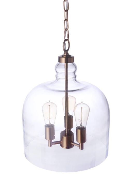 ##Antique Hardware## Jackson 3 Light Pendant, Satin Brass