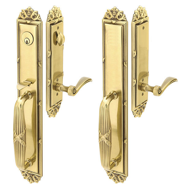 ##Antique Hardware## Solid Brass Imperial Style Double Door Entryway Set