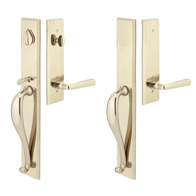 ##Antique Hardware## Solid Brass Rectangular Full Length Style Double Door Entryway Set