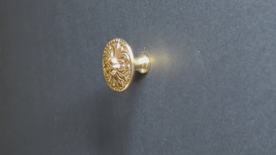 1 1/4 Inch Solid Brass Victorian Rococo Cabinet and Furniture Knob (Several Finishes Available)