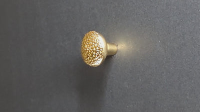 1 1/4 Inch Solid Brass Hand-Hammered Round Cabinet & Furniture Knob