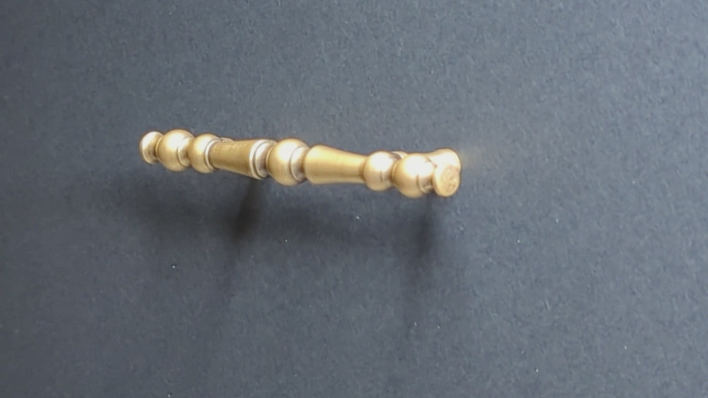 5 Inch Overall (3 Inch c-c) Solid Brass Victorian Pull