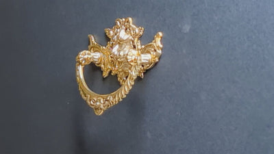 4 1/8 Inch Solid Brass Rococo Gargoyle Bail Pull