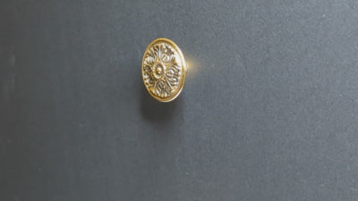 2 Inch Solid Brass Victorian Floral Cabinet & Furniture Knob (Several Finishes Available)