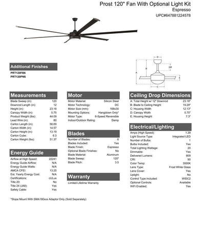 120" Prost in Espresso w/ Espresso Blades