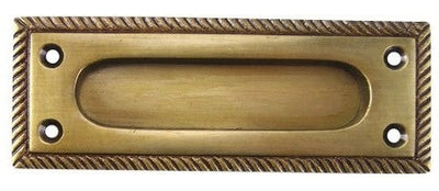 ##Antique Hardware## Rectangular Georgian Roped Solid Brass Window Sash Pull (Several Finishes Available)