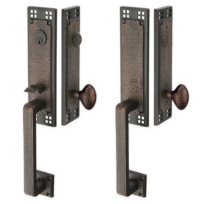 ##Antique Hardware## Arts & Crafts Style Tubular Latch Double Door Entryway Set