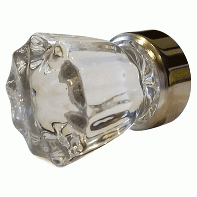 ##Antique Hardware## Regency Fluted Crystal Clear Glass Cabinet and Furniture Knob (Several Finishes Available)