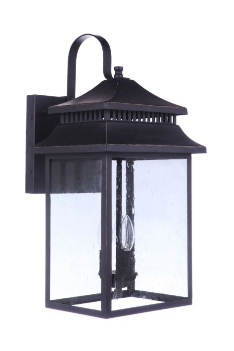 Antique Hardware Crossbend 3 Light Extra Large Outdoor Wall Lantern in Dark Bronze Gilded Exterior