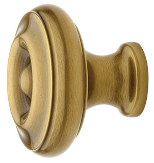 ##Antique Hardware## 1 1/4 Inch Solid Brass Waverly Cabinet & Furniture Knob