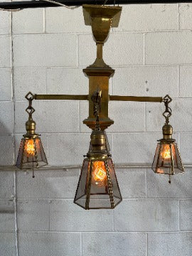 ##Antique Hardware## 24 Inch 4-Light Antique Brass Chandelier