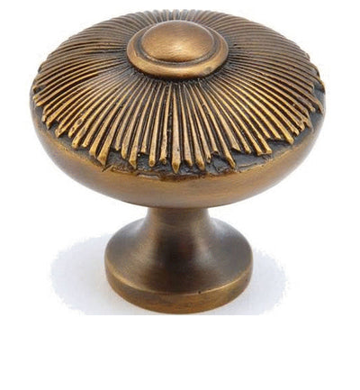 ##Antique Hardware## 1 1/2 Inch Sunburst Round Cabinet & Furniture Knob