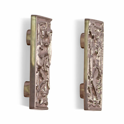 ##Antique Hardware## 4 3/8 Inch Overall Solid Brass Grecian Dancing Ladies Cabinet Pull Set (Brushed Nickel Finish)