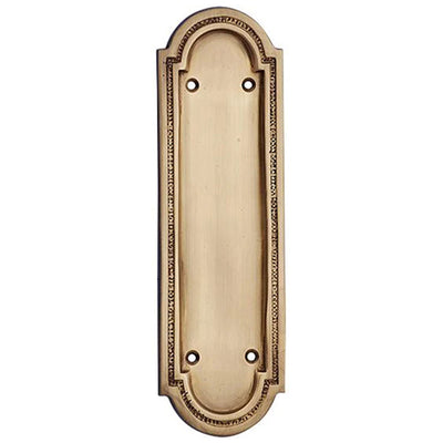 ##Antique Hardware## 8 3/8 Inch Solid Brass Rounded Georgian Pattern Push Plate