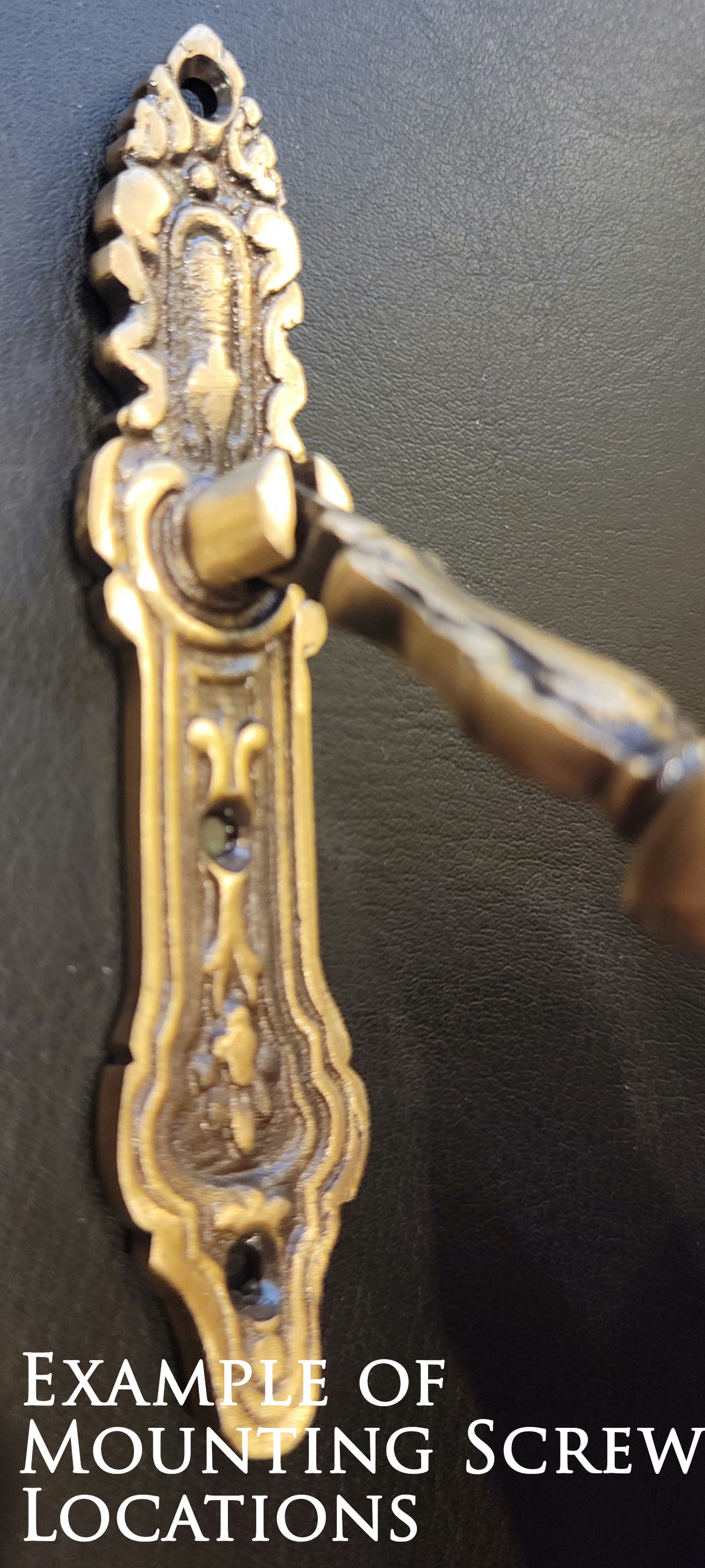 ##Antique Hardware## 4 Inch Solid Brass Baroque / Rococo Drop Pull