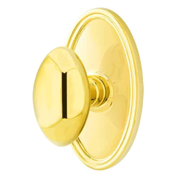 ##Antique Hardware## Emtek Solid Brass Egg Door Knob Set With Oval Rosette