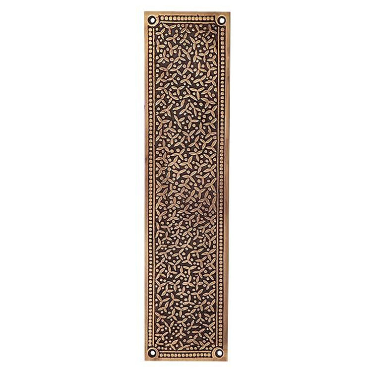 ##Antique Hardware## 12 Inch Solid Brass Rice Pattern Push Plate (Several Finishes Available)