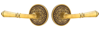 Antique Hardware Emtek Solid Brass Turino Lever With Lancaster Rosette (Many Finishes Available) EMTEK LEVER DOOR KNOB