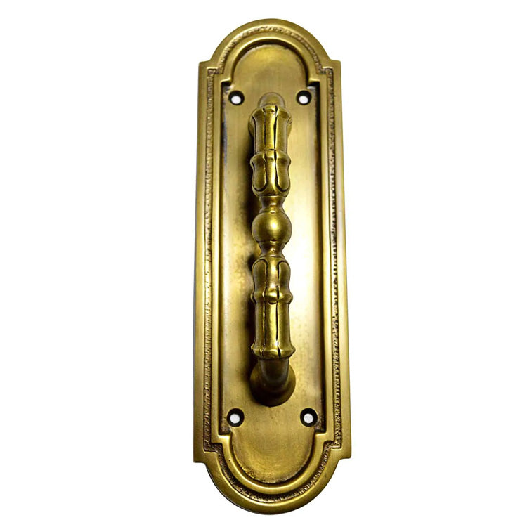 Antique Hardware 8 3/8 Inch Solid Brass Arched Style Pull Plate (Several Finishes Available) ANTIQUE DOOR PULLS