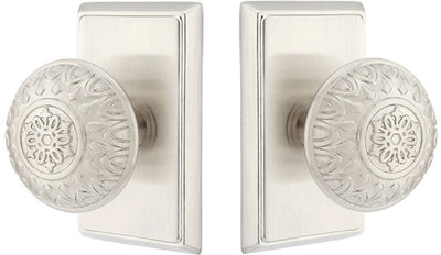 Antique Hardware Emtek Solid Brass Lancaster Door Knob Set With Rectangular Rosette (Several Finishes Available) EMTEK DOOR KNOB