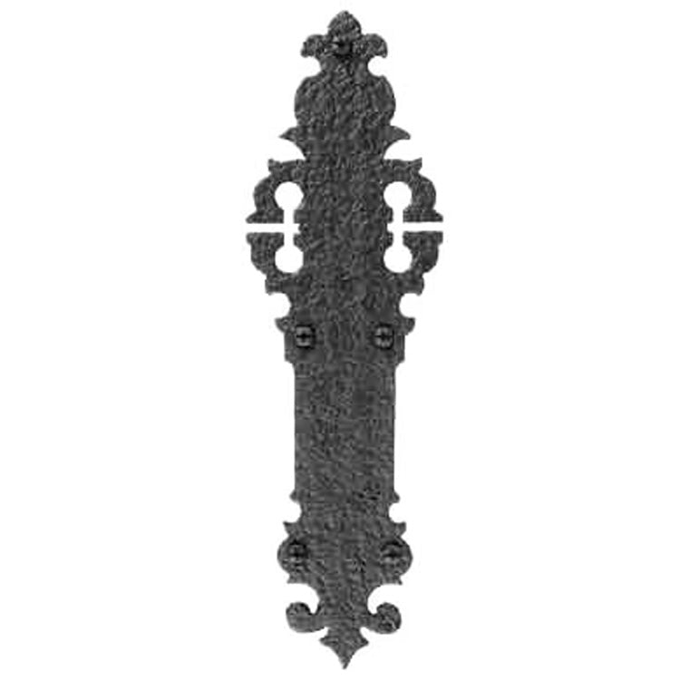 ##Antique Hardware## 12 Inch Rough Iron Ornate Push Plate