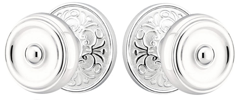 ##Antique Hardware## Emtek Solid Brass Waverly Door Knob Set With Lancaster Rosette (Several Finishes Available)