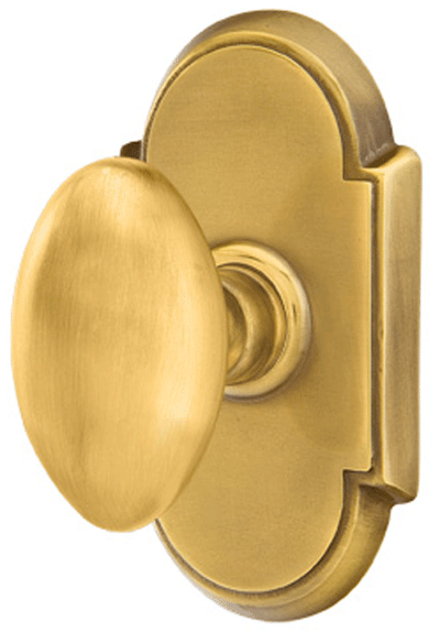 ##Antique Hardware## Solid Brass Egg Door Knob Set With # 8 Rosette (Several Finish Options)