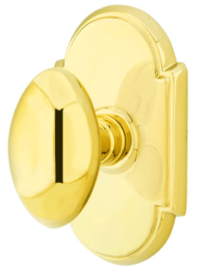 ##Antique Hardware## Solid Brass Egg Door Knob Set With # 8 Rosette (Several Finish Options)