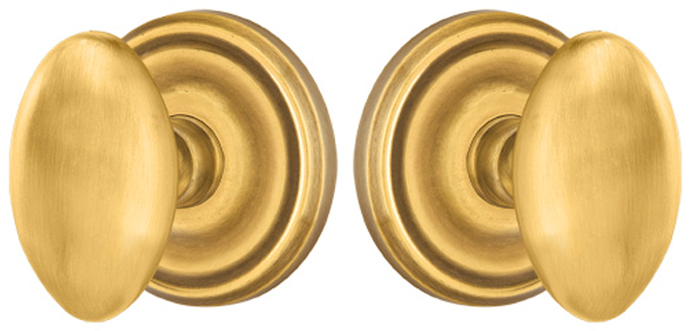 Antique Hardware Emtek Solid Brass Egg Door Knob Set With Regular Rosette (Several Finish Options) EMTEK DOOR KNOB