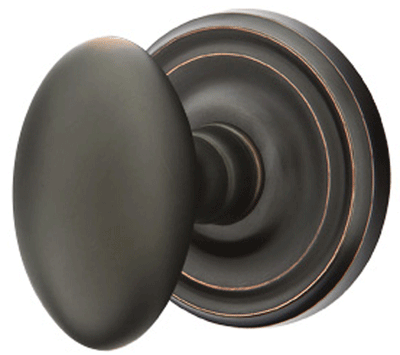 Antique Hardware Emtek Solid Brass Egg Door Knob Set With Regular Rosette (Several Finish Options) EMTEK DOOR KNOB