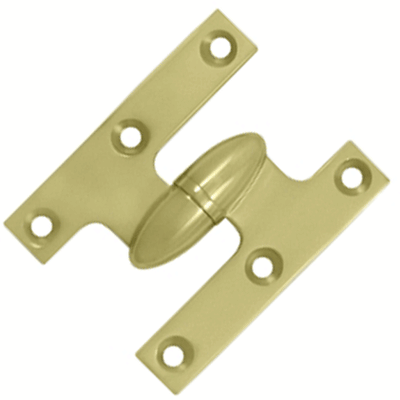 ##Antique Hardware## 2 1/2 Inch x 2 Inch Solid Brass Olive Knuckle Hinge