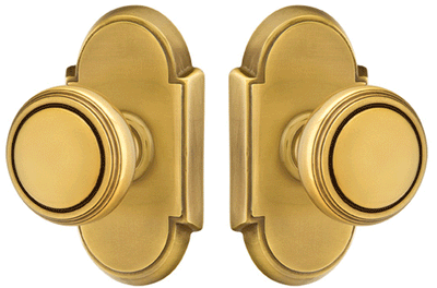 ##Antique Hardware## Solid Brass Norwich Door Knob Set With # 8 Rosette (Several Finish Options)