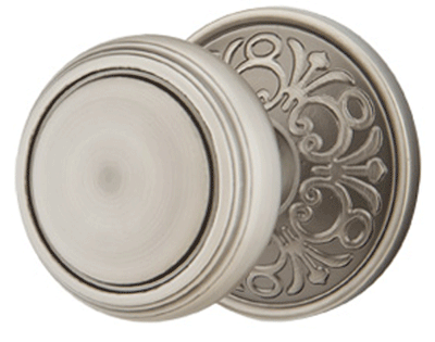 ##Antique Hardware## Solid Brass Norwich Door Knob Set With Lancaster Rosette (Several Finish Options)