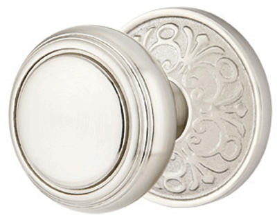 ##Antique Hardware## Solid Brass Norwich Door Knob Set With Lancaster Rosette (Several Finish Options)