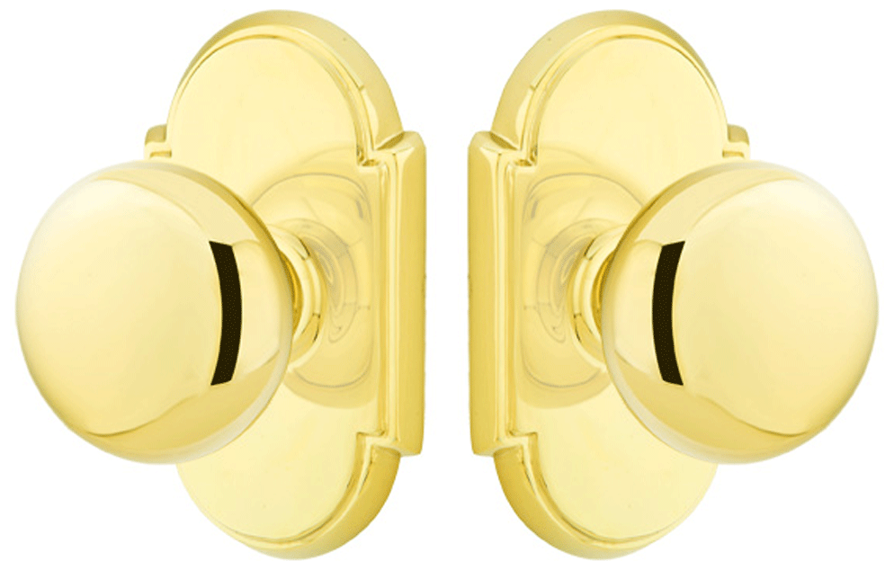 ##Antique Hardware## Solid Brass Providence Door Knob Set With # 8 Rosette (Several Finish Options)