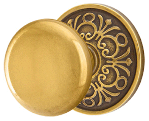 ##Antique Hardware## Solid Brass Providence Door Knob Set With Lancaster Rosette (Several Finish Options)