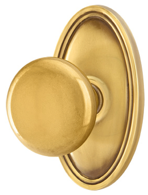 ##Antique Hardware## Solid Brass Providence Door Knob Set With Oval Rosette