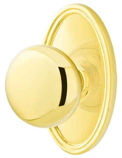 ##Antique Hardware## Solid Brass Providence Door Knob Set With Oval Rosette