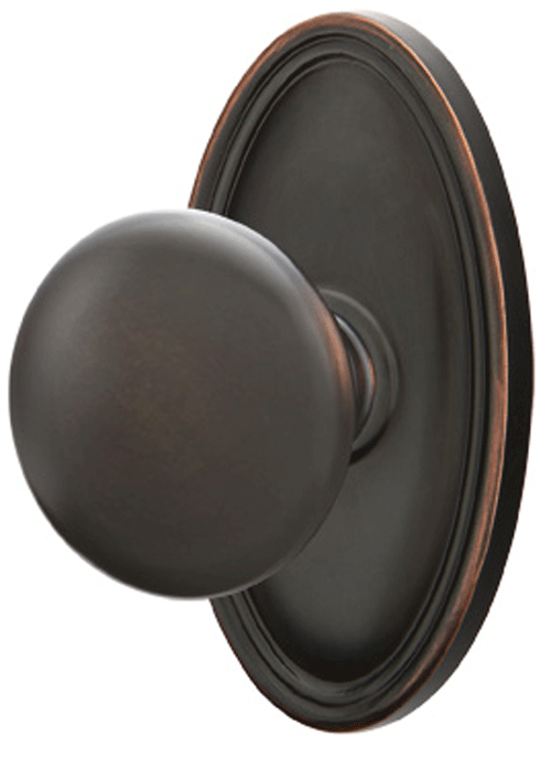 ##Antique Hardware## Solid Brass Providence Door Knob Set With Oval Rosette