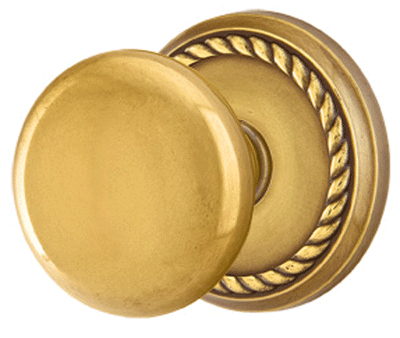 ##Antique Hardware## Solid Brass Providence Door Knob Set With Rope Rosette (Several Finish Options)